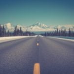 droga góry zima samochód